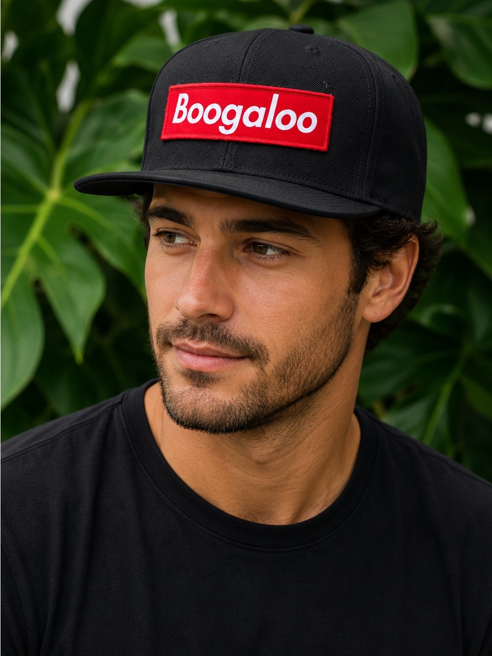 🧢 Boogaloo Flexfit Streetwear Cap (L-XL) – Black w/ Red Box Logo 🔥